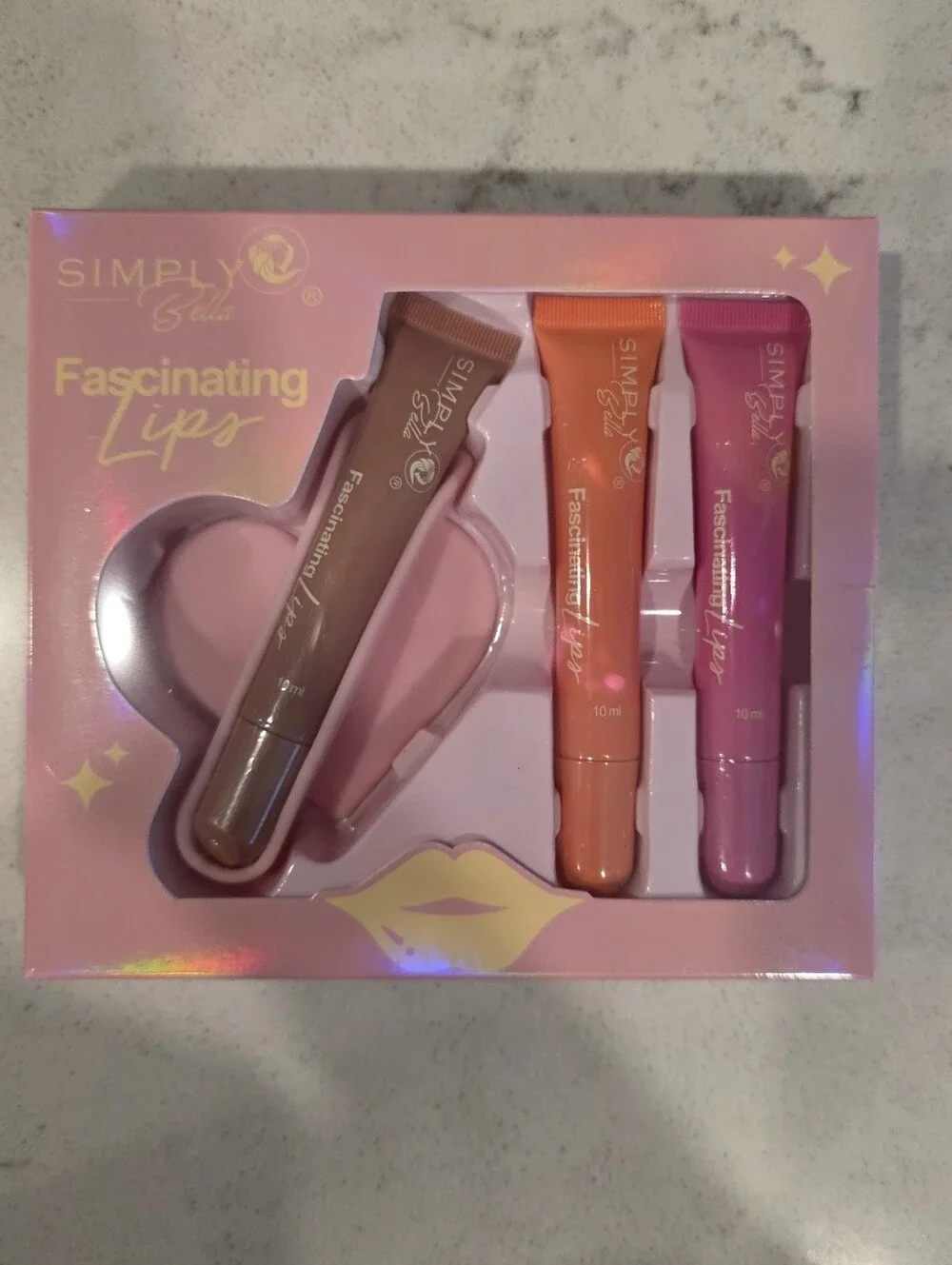 Fascinating Lips 3-Piece Lip Gloss Set - Pink, Peach & Brown